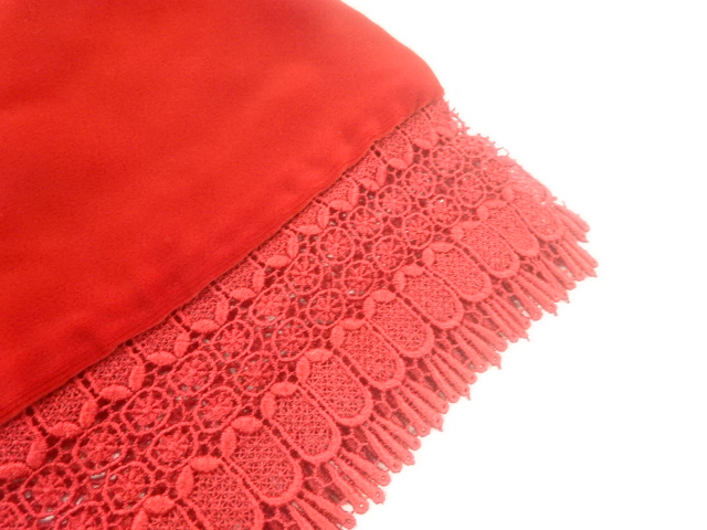  ビロードレース花模様ショール